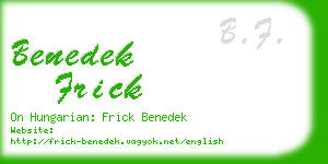benedek frick business card